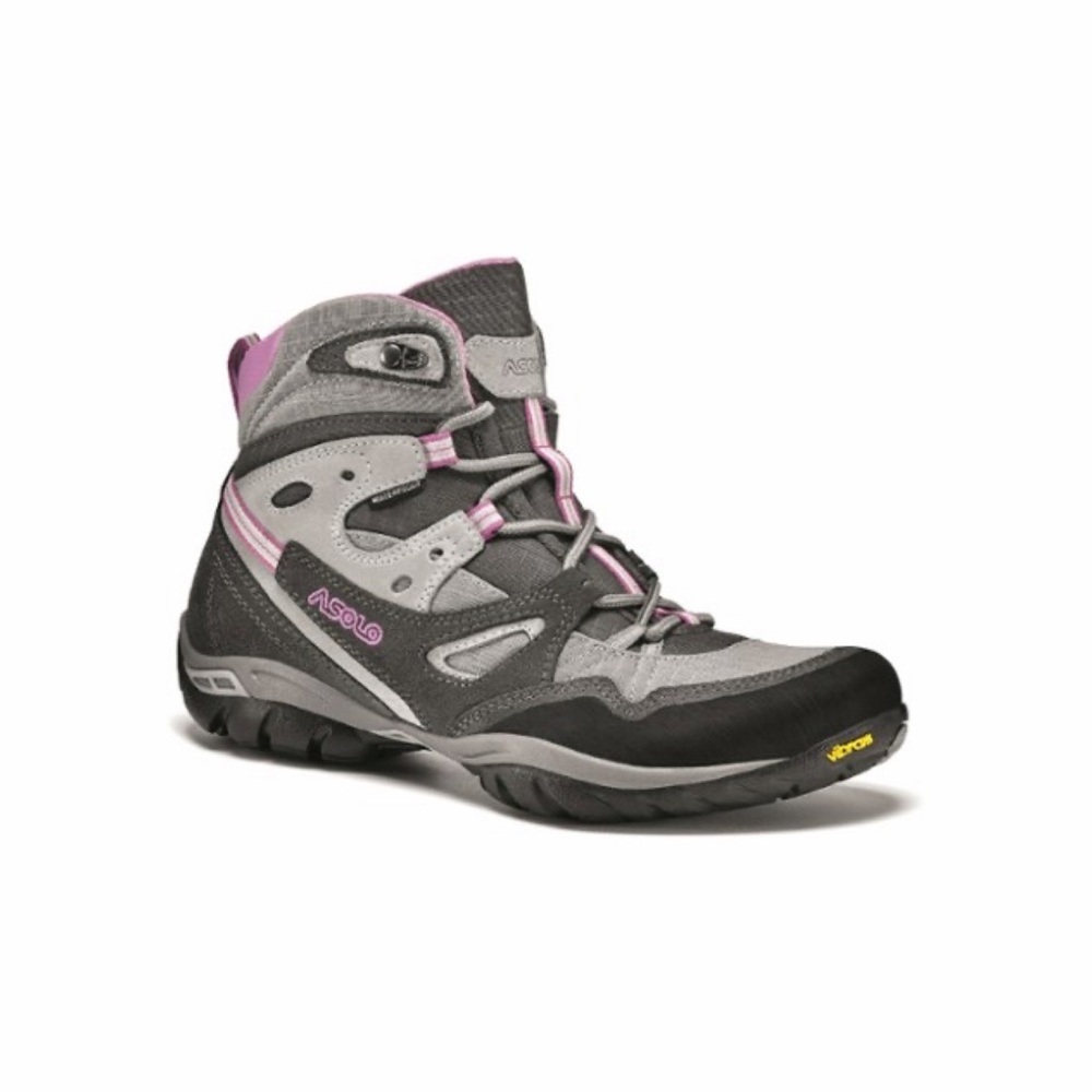 Asolo Women’s Athena Vibram Waterproof Hiking Boots 9 Grey Lavender
